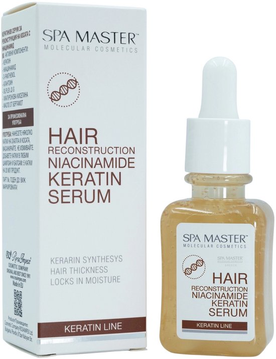 Spa Master Hair Reconstruction Serum – met Keratine & Niacinamide – Herstelt Beschadigd Haar – 45ml
