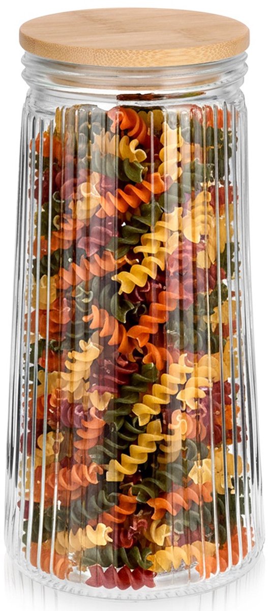 Voedselcontainer Strooibus Glas met Deksel en Pakking 1,4 l - Container voor Losse Producten - Keuken - Voedsel - Doos