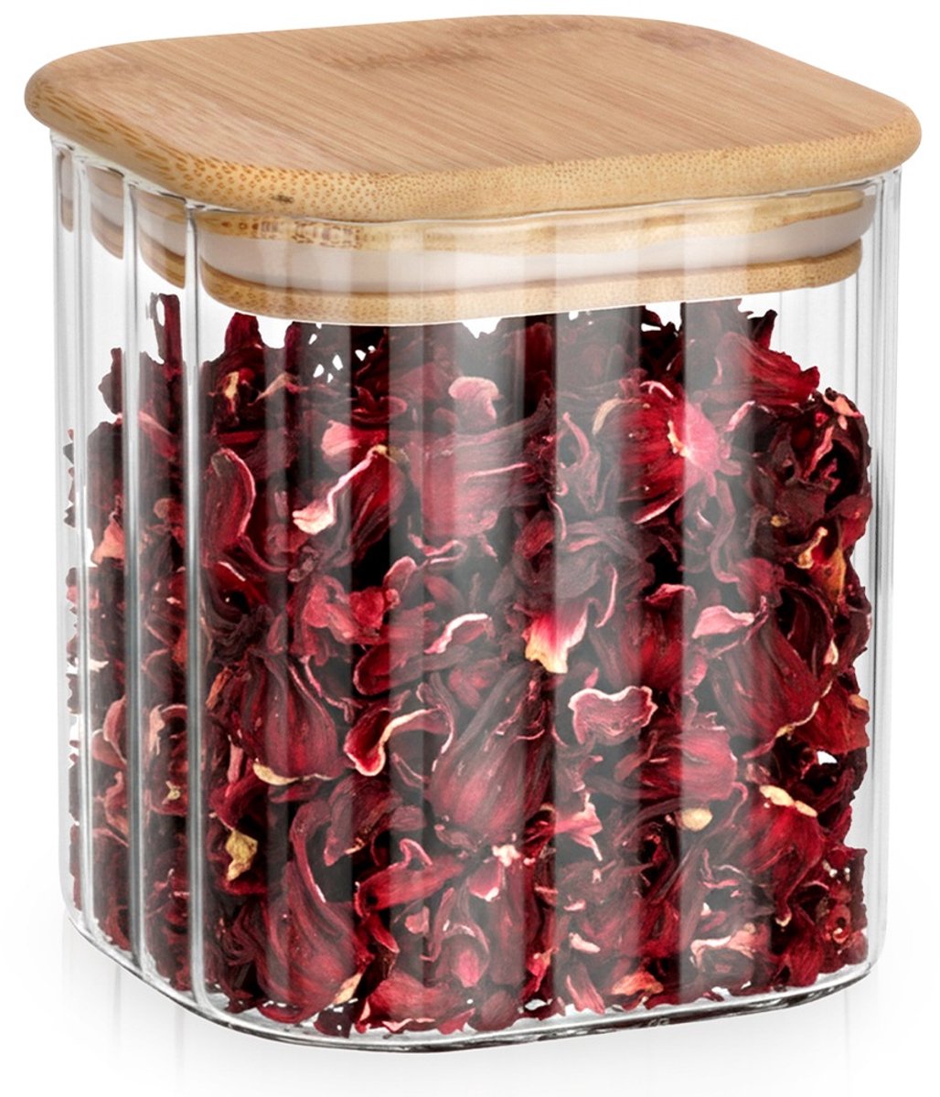 Voedselcontainer Strooibus Glas met Deksel en Pakking 750 ml - Container voor Losse Producten - Keuken - Voedsel - Doos