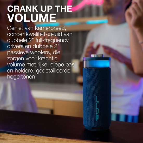 JLAB Go Party Speaker - Bluetooth Speaker - Draadloze Speaker met 16 uur Batterijduur - 10 Watt - Draagbare Speaker met Multipairing pairing - Equalizer via de App - IPX6 Waterproof - Navy van Merkloos — afbeelding 4