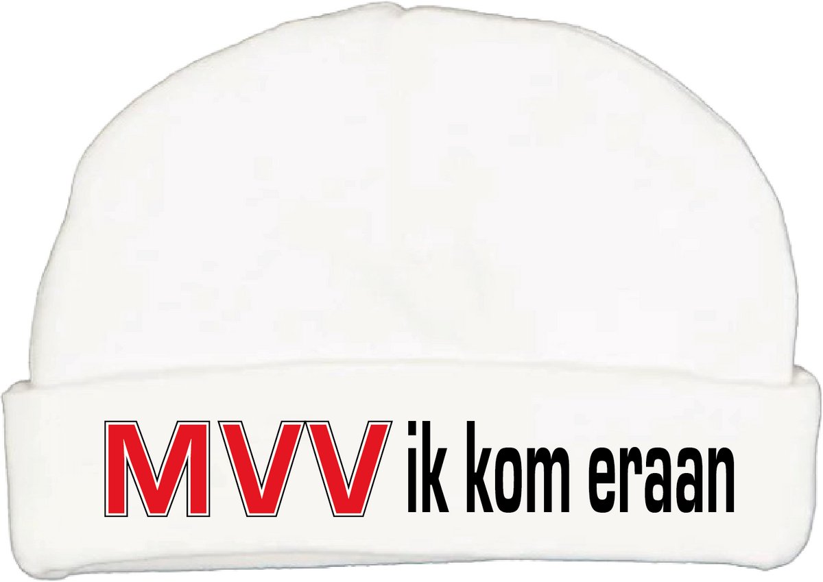 Babymutsje met de tekst: MVV ik kom eraan !