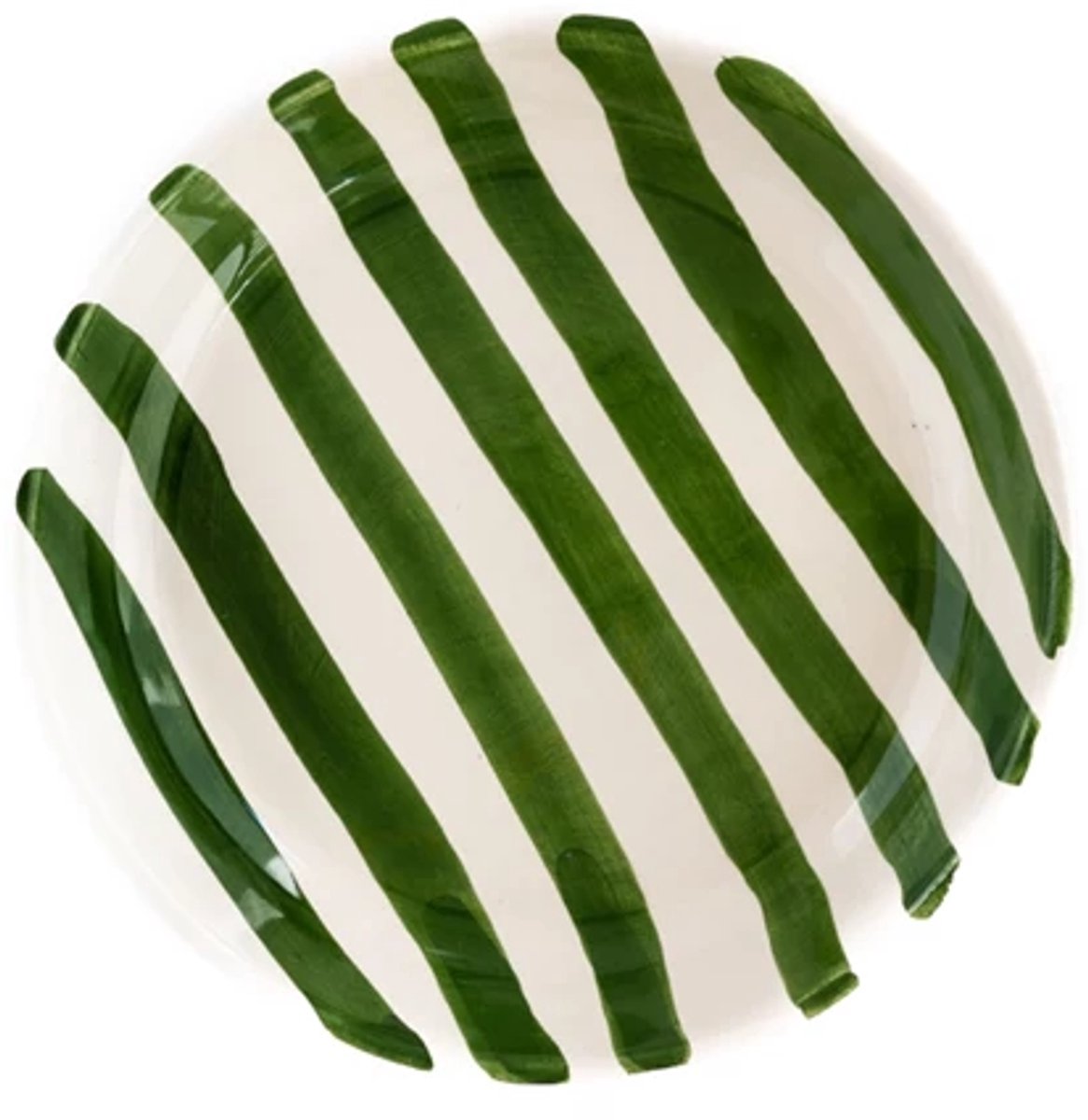 Val Pottery Foolish Amore diep / pasta bord D24cm groene streep