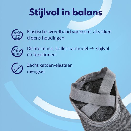 Knaak Yoga & Pilates Sokken met Antislip - Ballerina - Zwart - 1 paar van Merkloos — afbeelding 4