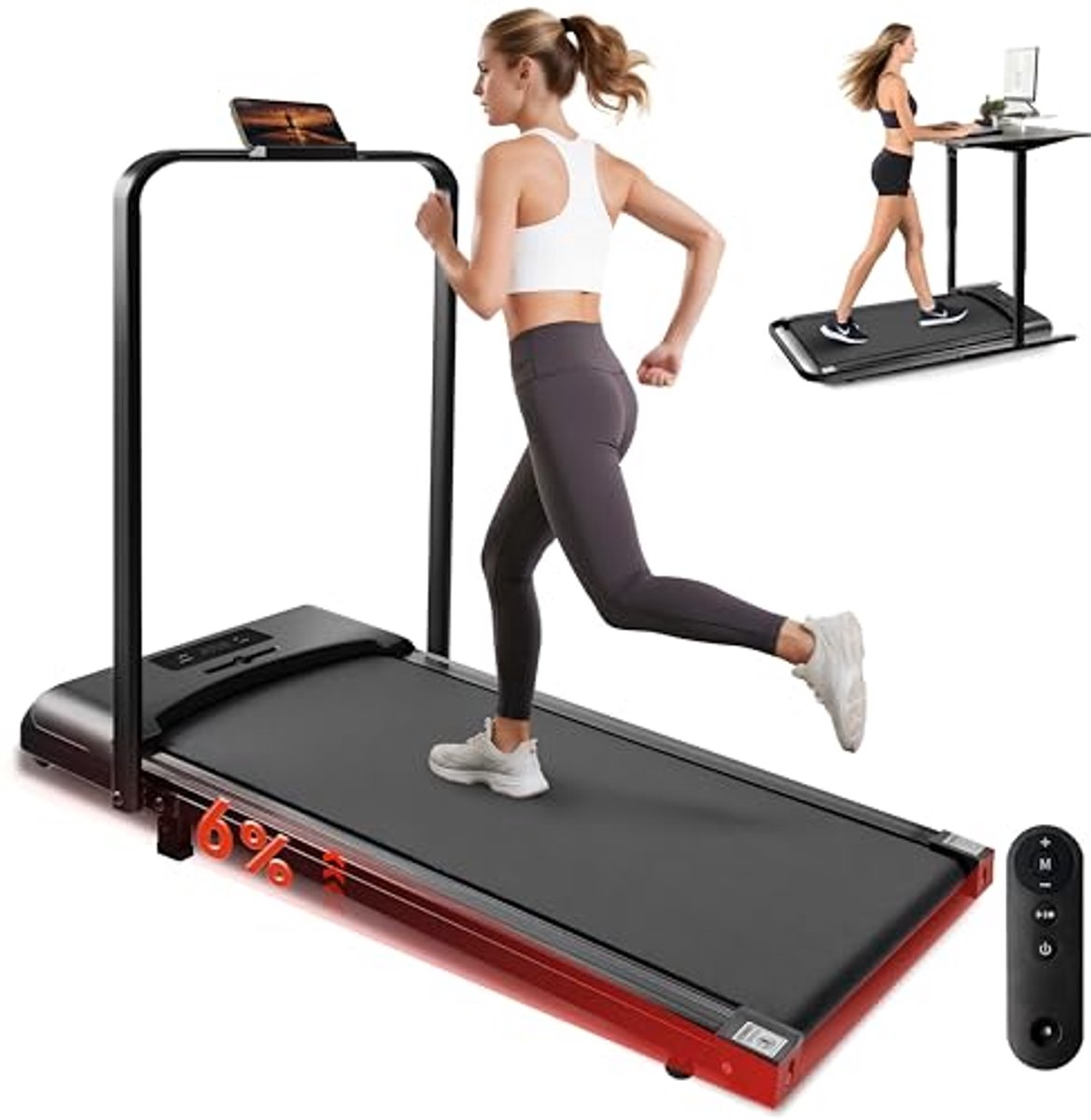 Stille en Compacte Loopband voor Thuis en Kantoor - Onder Desk Treadmill met Afstandsbediening en Led-Display