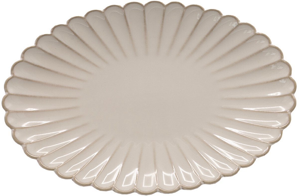 Ovale Serveerschaal 36 x 26 cm – (2 stuks) Serie Nostalgia – Servies schaal – Crèmekleurig – Klassiek Design