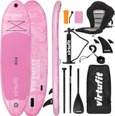 VirtuFit Supboard Cruiser 305 - Pink - Stand Up Paddle Board - Supboard Opblaasbaar - Voor beginners en gevorderden - Met kajak zitje, accessoires en draagtas - Anti-slip oppervlak - Verstelbare peddel - Max. 180 kg