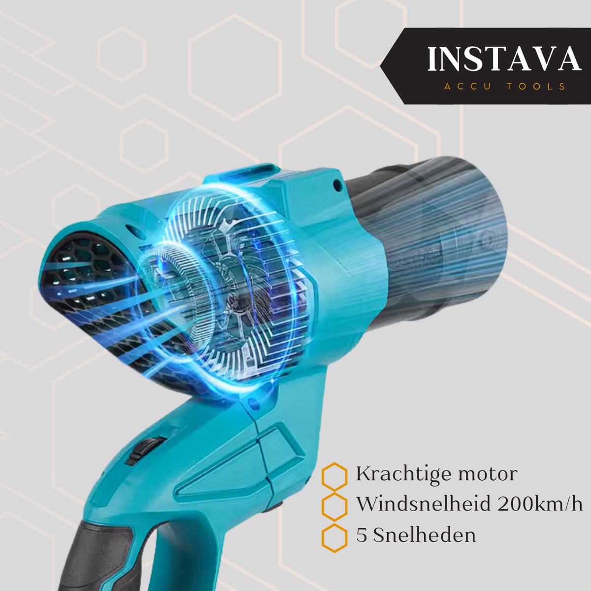 Instava Accu Bladblazer 2-in-1 – 1x 5.0Ah – 200 km/h – 5 Snelheden – Compatibel met Makita LXT 18V – foto 4