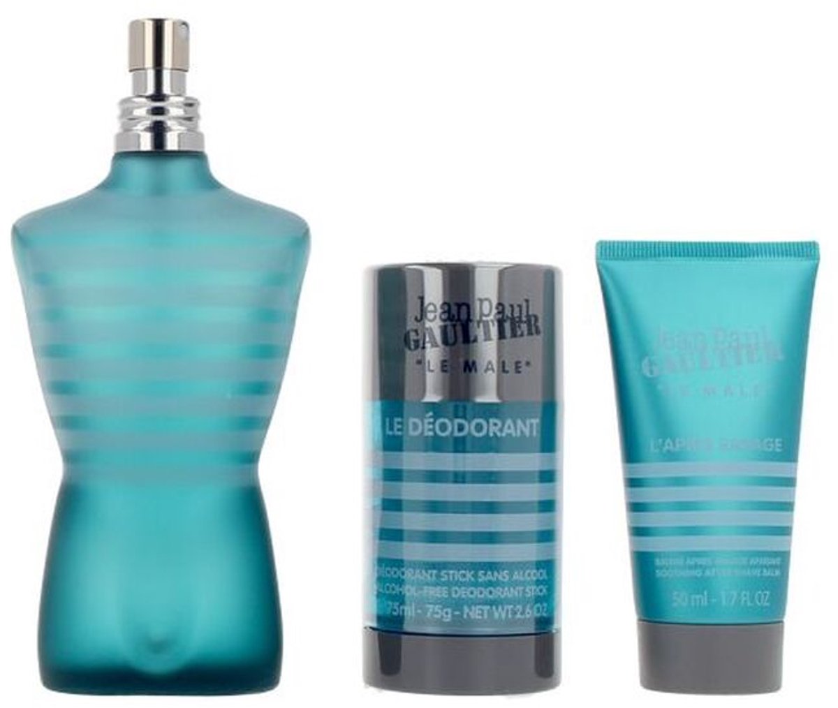 Jean Paul Gaultier Le Male Eau De Toilette Spray 125ml Parfumset + After Shave 50ml + Deodorant stick 75g – foto 2