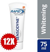 Bol.com Sensodyne Rapid Relief Whitening Tandpasta 75ml - 12 Pack Voordeel aanbieding