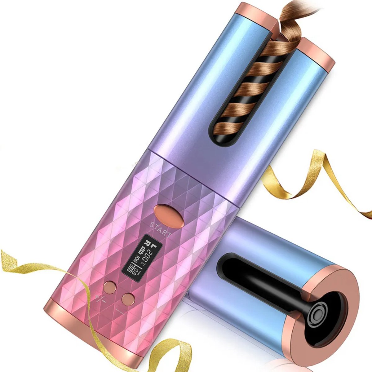 OrangeCart Draadloze Automatische Krultang Goud USB-Oplaadbaar - OrangeCartB.V - €27,99