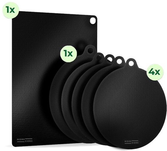 MoreCore Inductie Beschermer - Afdekplaat Inductie - Inductie Mat - Hittebestendig tot 280 ºC - Inductie Afdekplaat - Afdekplaat voor Kookplaat - Onderzetters Pannen - Geschikt voor Booster Functie - 6 stuks
