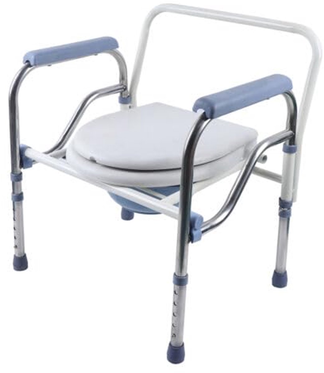Hygiënische Toiletstoel voor Senioren en Gehandicapten - Opvouwbaar en In Hoogte Verstelbaar, 65-75 cm
