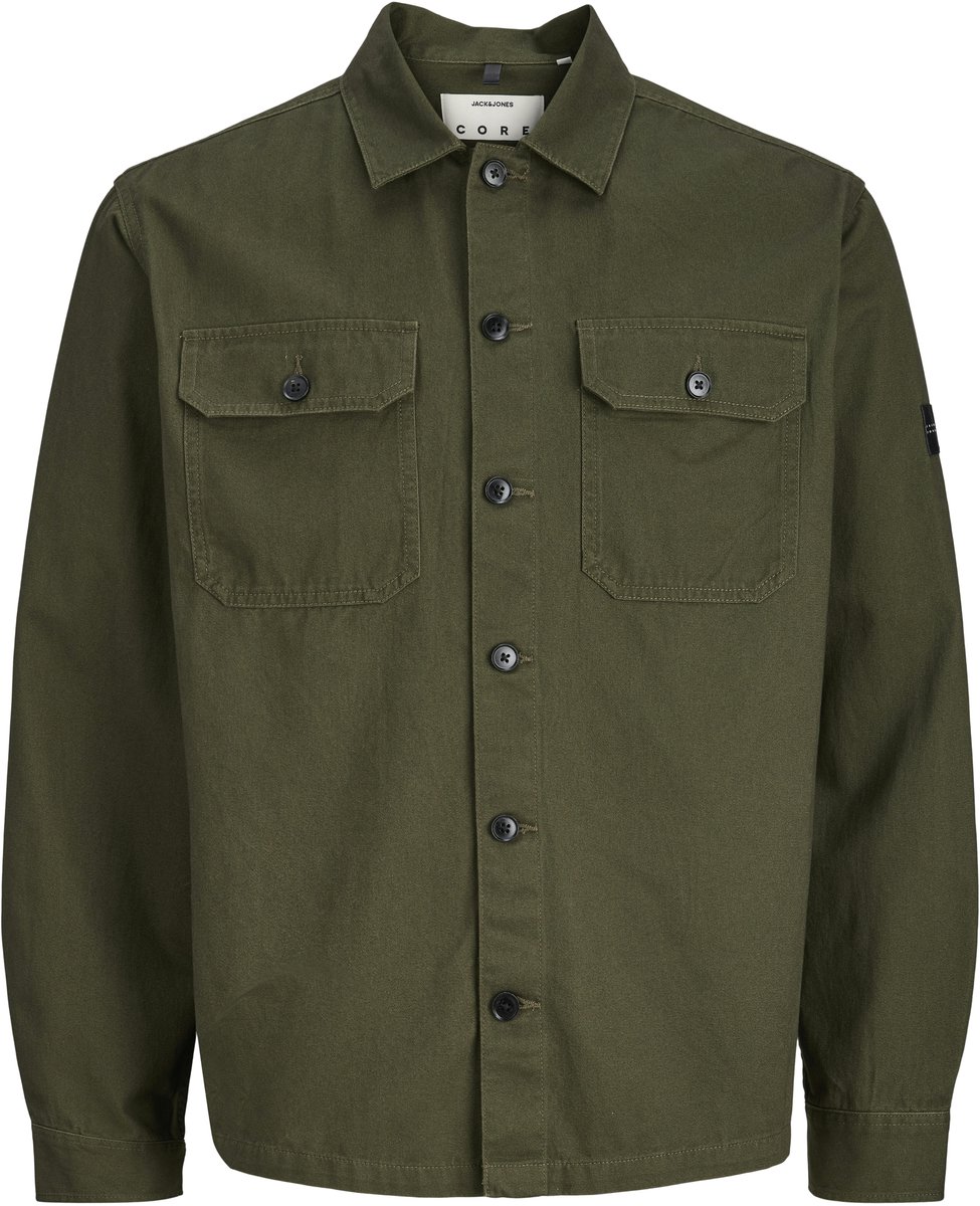 Jack & Jones Overhemd Jcofusion Classic Badge Overshirt L 12300937 Forest Night Mannen Maat - L