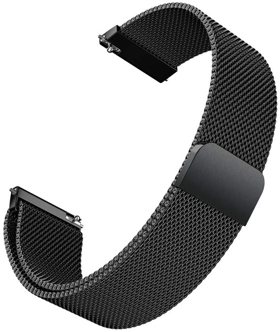 Bracelet magnétique en acier inoxydable Zwart compatible avec les Garmin Venu 4 41 mm, Huawei Watch GT 6 41 mm, Watch 5 42 mm, OnePlus Watch 3 43 mm et Xiaomi Watch S4 41 mm.