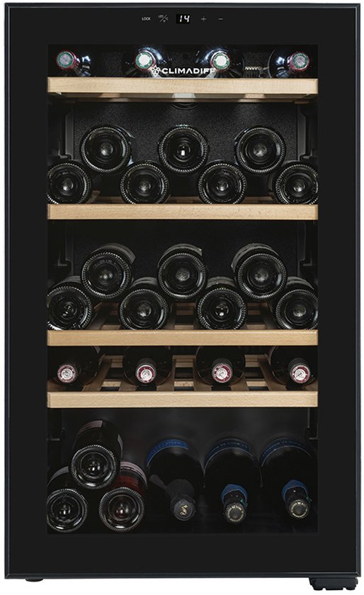 Climadiff CEPAGE52F- wijnkoelkast voor 52 flessen - Wijnklimaatkoelkast - Vrijstaand met 1 Temperatuurzone - Wijnkoeler - Instelbaar tussen 5°C en 20°C