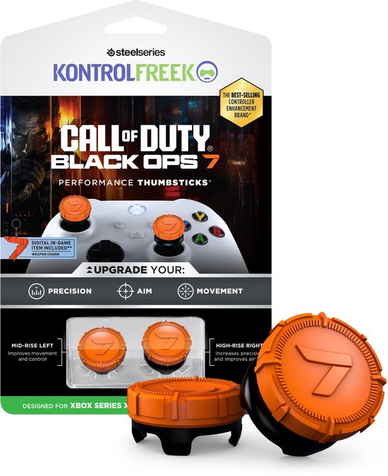 KontrolFreek Call of Duty: Black Ops 7 Performance Thumbsticks | Xbox One & Xbox Series X | Orange & Black