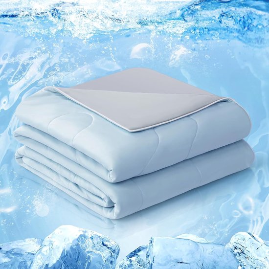 IBETTERTEC Couverture Refroidissante Été Dekbed – Couverture Autorégulante 135x200cm – Respirante Bilatérale & Absorbante de Chaleur – Couverture Légère d'Été pour Nuits Chaudes