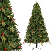 Uten Luxe uitvoering Kerstboom - Kunstkerstboom met Besjes - H225 x Ø125 cm - 1150 Takken - Groen