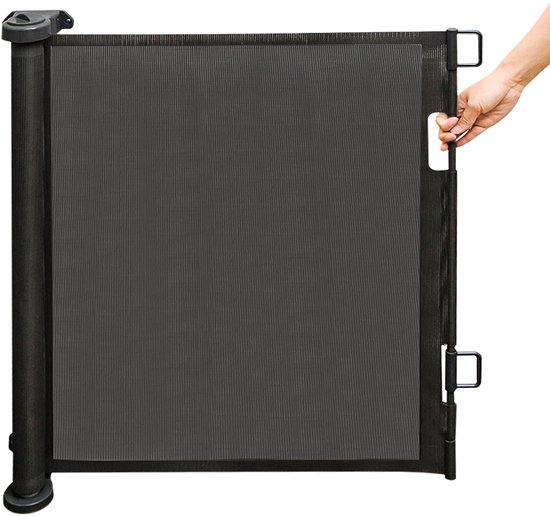 PIPIPOXER-Oprolbaar Traphekje 150 cm – Veiligheidshekje Baby & Huisdier,Grijs