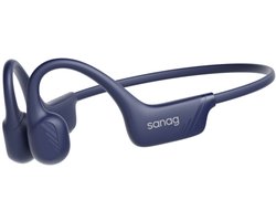 Sanag Open-Ear headphone - Sport Koptelefoon – IPX7 Waterdicht - Air Conduction 2.0 - 9 uur Batterij - Bluetooth 5.3 - Magnetisch Opladen - Titanium Frame - Blauw