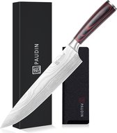 Paudin N28 - Koksmes - Professioneel Keukenmes - 25 cm lemmet - Vlijmscherp - Hoogwaardig Koolstofstaal - Ergonomisch Handvat