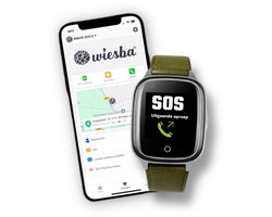 Wiesba WB34S - GPS Horloge Senior - Smartwatch voor Ouderen - Persoonlijke alarmen - alarm horloge ouderen - GPS Horloge Alzheimer - Valdetectie - Personenalarmering met SOS knop Alarmknop - Groen