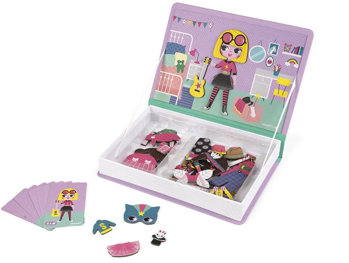 Janod - Magnetibook - Verkleedfeest Meisjes - Magneetboek Speelset — afbeelding 13
