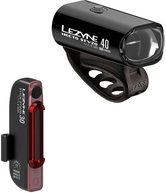 Lezyne Hecto StVZO 40 / Stick StVZO Pair - Micro-USB oplaadbare fietsverlichting - LED fietslampen - Veiligheidslampjes - Fietslamp 2 Standen - CNC Aluminium - Zwart — afbeelding 5