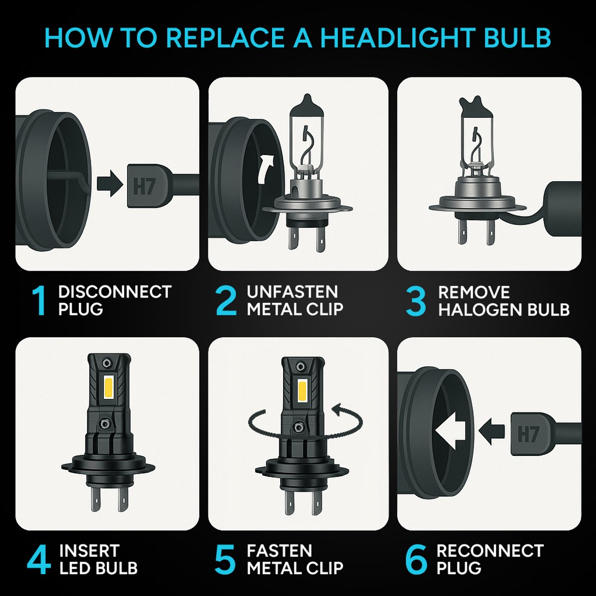 HaloVision Turbo LED Koplampen H4 – 25W 5000Lm 6000K Helder Wit – Canbus Plug en Play Dimlicht Grootlicht LED Set van 2 Autolampen – foto 6