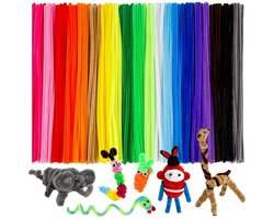 Fako Bijoux - 100 Gekleurde Pijpenragers - Set van 100 Stuks Chenille Draden - 20 Verschillende Kleuren - 30 cm Lang - Knutselen - DIY - Hobby - Chenille Draad – Flexibele Pijpenragers - Kinderen en Volwassenen - 100 Stuks