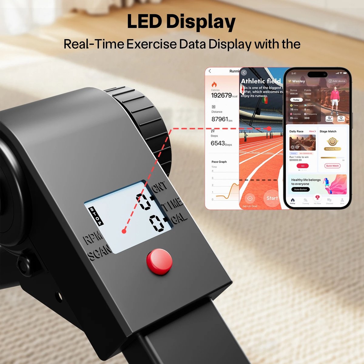 Sensova Stoelfiets - Stille Mini Hometrainer - Pedaltrainer - afbeelding 3