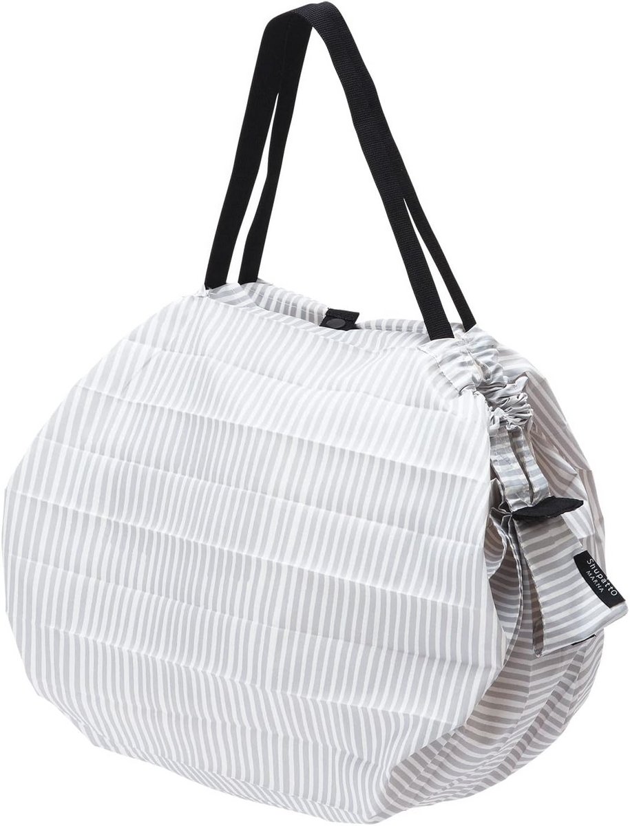 Compacte Opvouwbare Boodschappentas - Maat M (Gestreept) - 32 x 32 cm - Hedendaags Design
