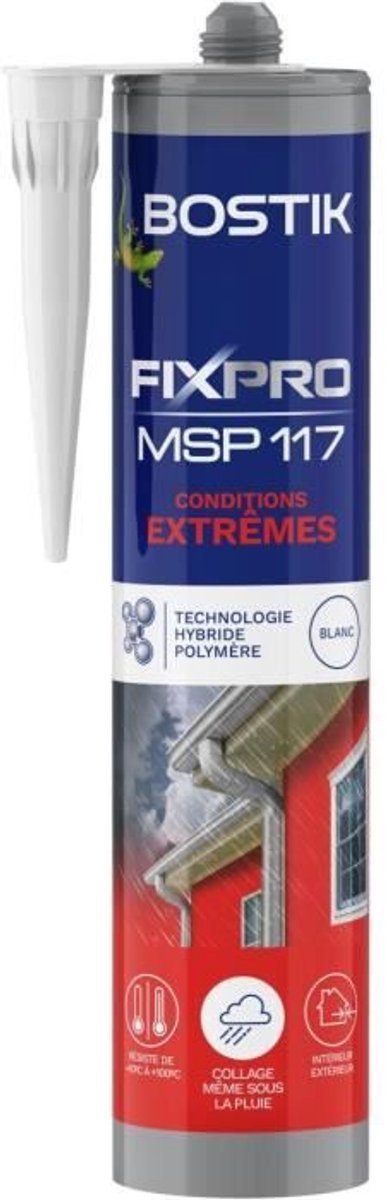 Kitlijm - BOSTIK - Fixpro MSP 117 - Extreme omstandigheden - Binnen/buiten - Wit - 290 ml koker
