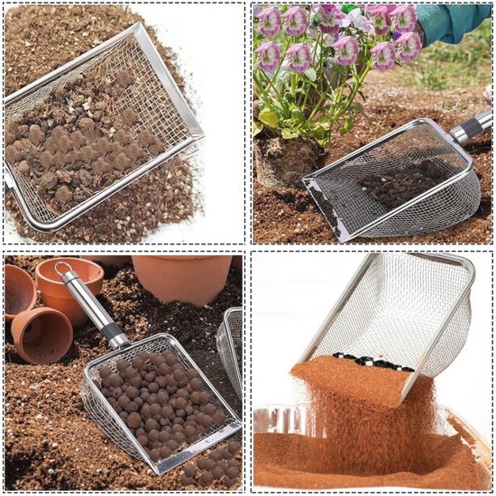 4 stuks roestvrijstalen tuinzeef - ideale compostzeef voor tuinieren en landbouw van Merkloos	 — afbeelding 3