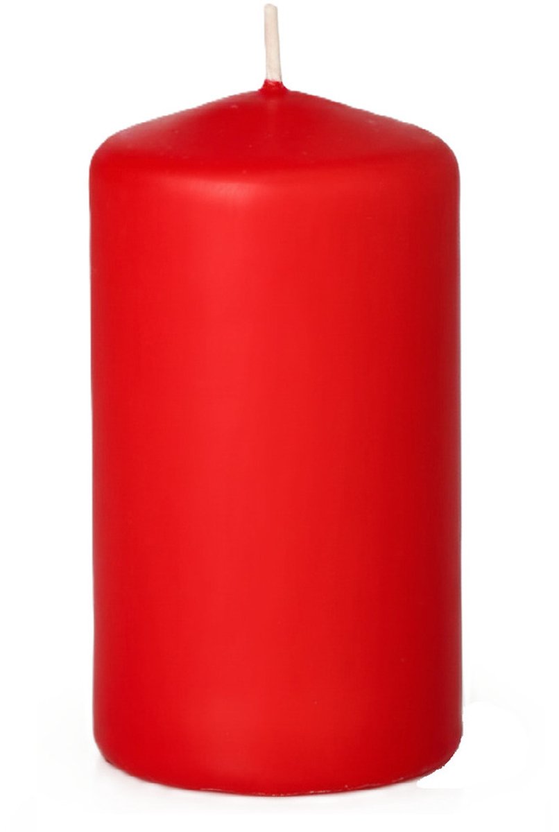 Trend Candles Cilinderkaars/stompkaars - rood - 5 x 10 cm - 23 branduren - met brandvertragende folie
