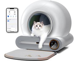 Automatische Kattenbak - Zelfreinigend Electrische Kattenbak - Bedienen via App - 65L + 9L - Incl stekkeradapter en 1 rollen Kattenbakzakken - Slimme Waarschuwing - Gezondheidsbewaking - Excl. Kattenbakmat