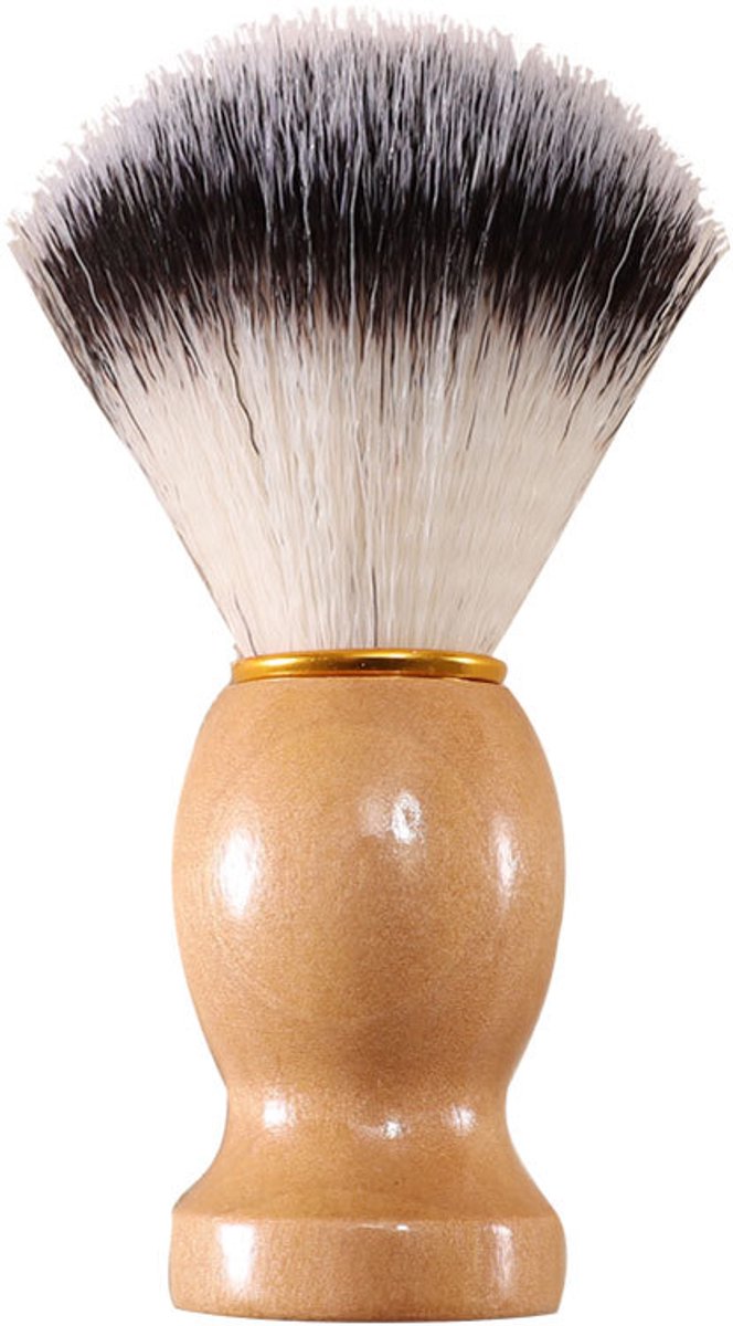 scheerkwast Natural Wood - Duurzaam Premium Scheerkwast - Zacht en soepel - Optimale verdeling scheerschuim - bruin