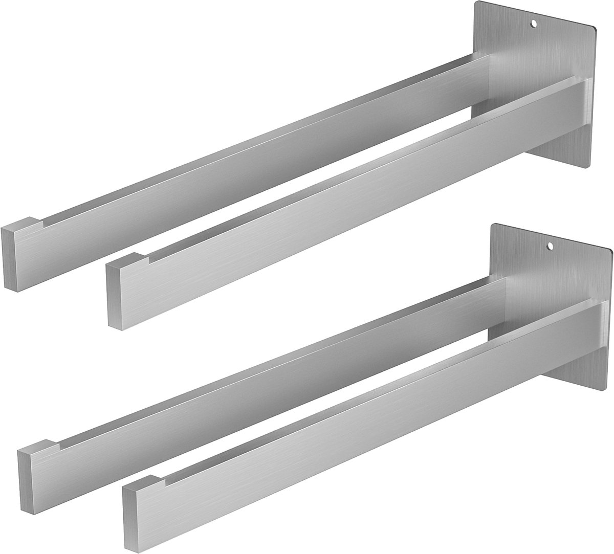 Auralum max Handdoekrek 40 cm - Dubbele Handdoekhouder - Handdoekstang - Zonder Boren / Zelfklevend - Keuken - Badkamerrek - Handdoekhouders - Handdoekstang - 2PCS