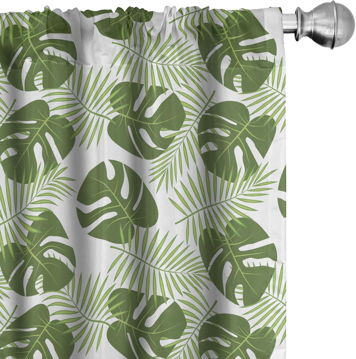 ABAKUHAUS Groene gordijnen 2-delige set 75x245 cm – Microvezel