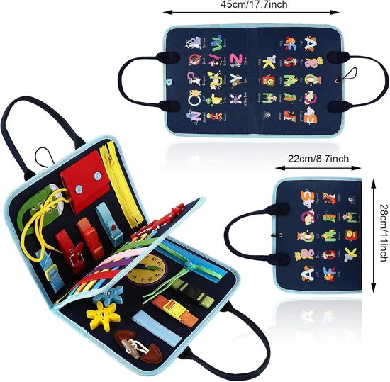 OUYLAF Fidget Deken voor Dementie - Dementie Friemeldeken - dementie friemeldeken - Hulpmiddel bij Dementiezorg - Zintuig Prikkelen - Fidget-speelgoed - Activiteit voor Senioren met Dementie - Busy Board voor peuters