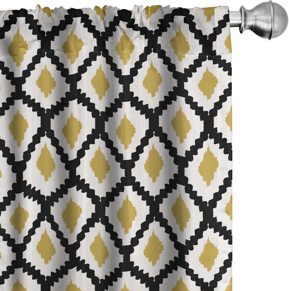 ABAKUHAUS Voorhangen – Geometrisch Damast – 2x75x175 cm – Microvezel Blasser Kaffee