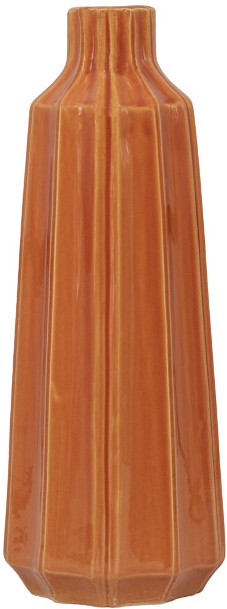 homebound by ky Aardewerk vaas stripes tangerine Oranje