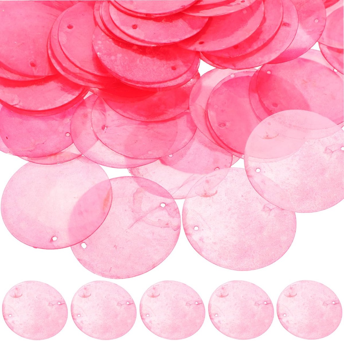 100 Stuks Fritillaria Shell Slices Voor Schelp Charmes Schelp Kralen Ronde Schijf Ornament Schijfvormige Charmes Nummer In Accessoires Roze Shell. 5.00X5.00X0.10CM. Synthetisch materiaal