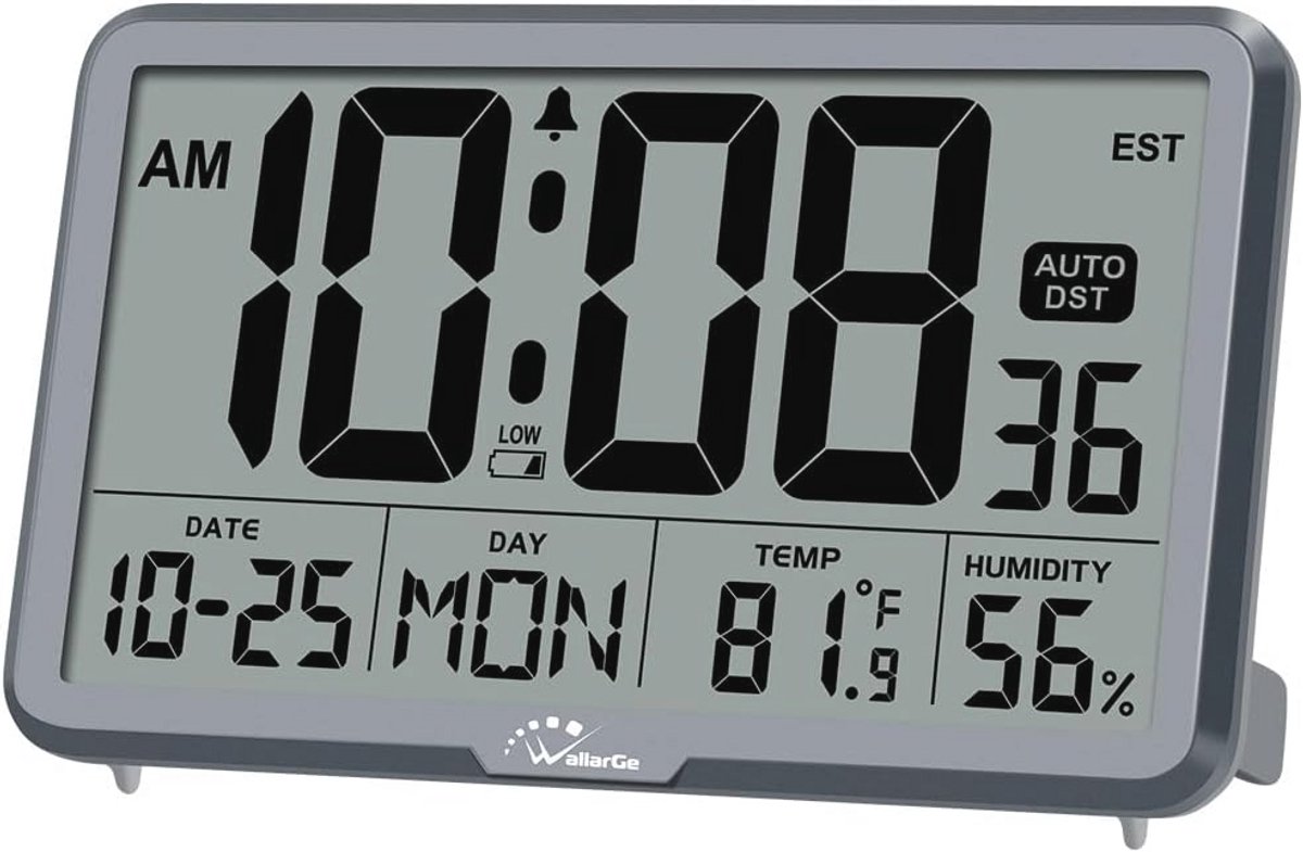 Digitale Wandklok met Thermometer en Hygrometer - Groot Display Wandklok met Kalenderfunctie voor Thuis en Kantoor