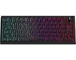 Mechanisch gamingtoetsenbord met 83 toetsen, RGB-achtergrondverlichting, drie modi, hot-swappable (zwart)