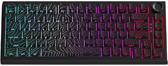 Mechanisch gamingtoetsenbord met 83 toetsen, RGB-achtergrondverlichting, drie modi, hot-swappable (zwart)