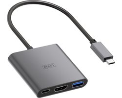 Rolio USB C naar HDMI Adapter - 3 in 1 - 4K HDMI - USB 3.0 - USB-C Opladen - Premium Kwaliteit
