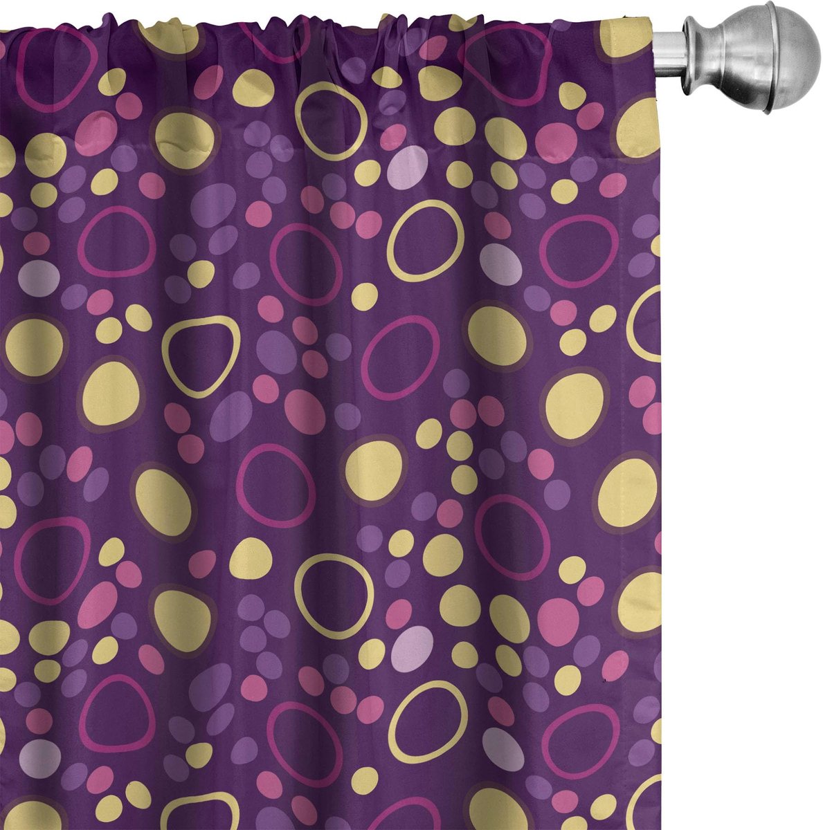 ABAKUHAUS Abstrakt Gordijnen – 2x75x245 cm – Paars Microvezel Lila Brown