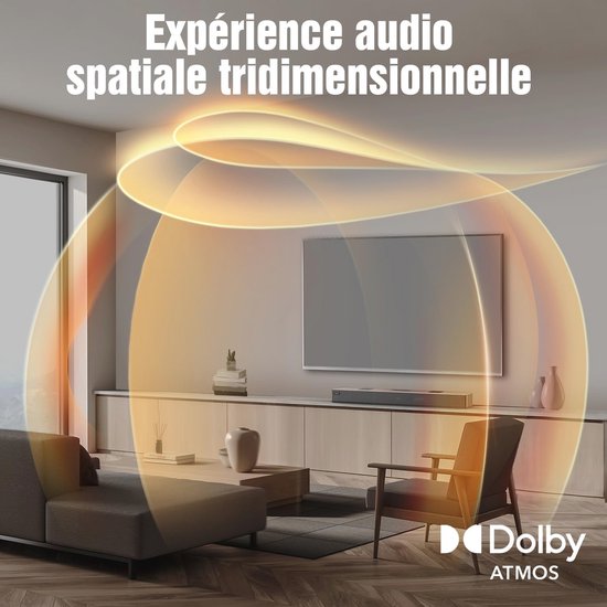 Dolby Atmos Houten Soundbar met Geïntegreerde Dubbele Subwoofer voor Smart TV - 400W Surround Sound Systeem — afbeelding 5