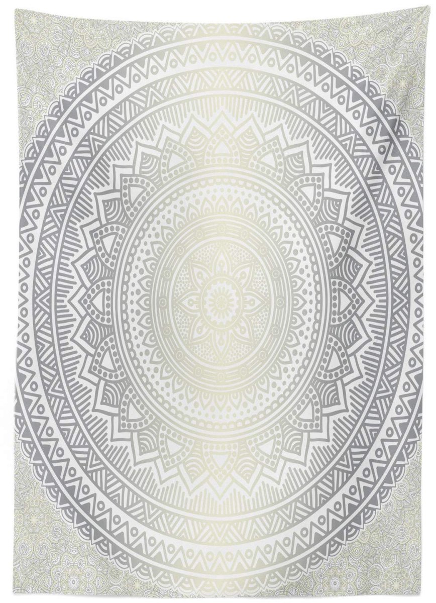ABAKUHAUS Tafelkleed – 140x240 cm – Satijnmix Grijs-Wit – Wasbaar